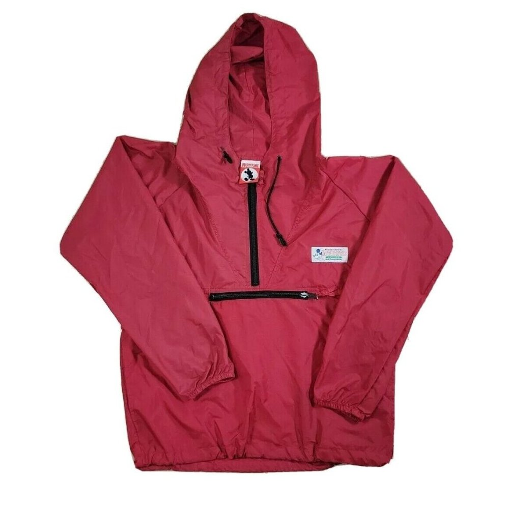 Mickey Mouse Walt Disney Men's SMALL Windbreaker Red Nylon Jacket Vintage Zip